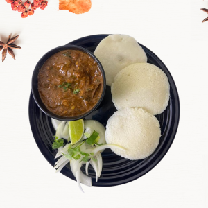 Idli With Fish Curry