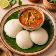 Idli With Chicken Curry